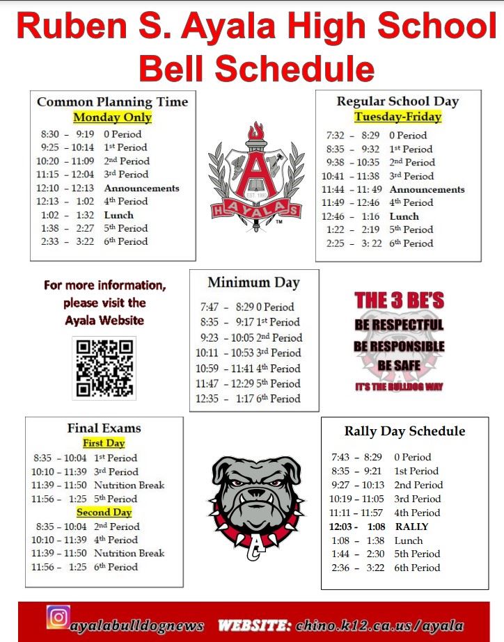 Ayala Bell Schedule
